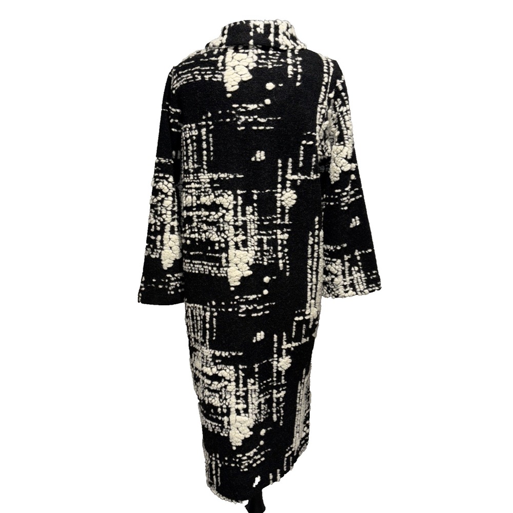 NEW Liv by Habitat Off The Grid Retro Coat Size S Black White Button Up Long - Picture 3 of 9